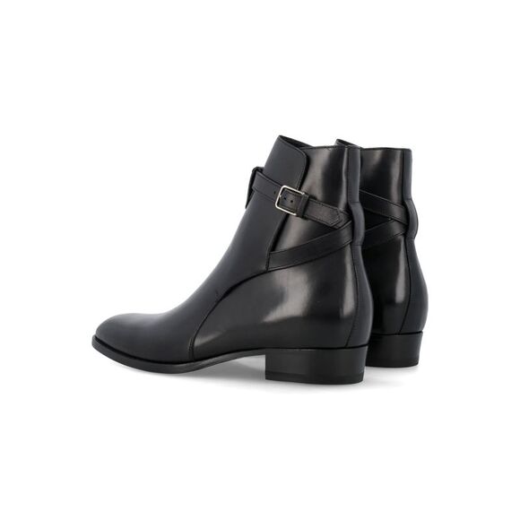 Elegant Leather Jodhpur Boots with Stacked Heel - Picture 4 of 4